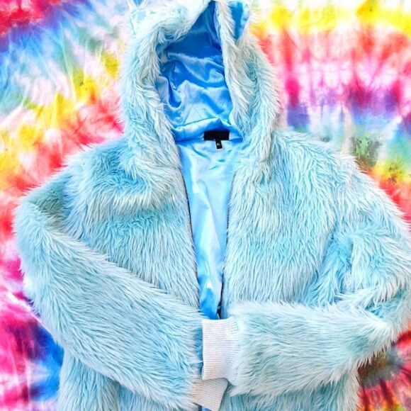Sale! Sourpuss blue care bear kitty cat jacket - Picture 3 of 8